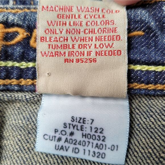 Hippie Denim Pencil Skirt with Front Vent and Metal Lock Charm size 7 - Picture 12 of 12